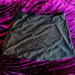 y2k black polka-dot stretchy mini skirt
